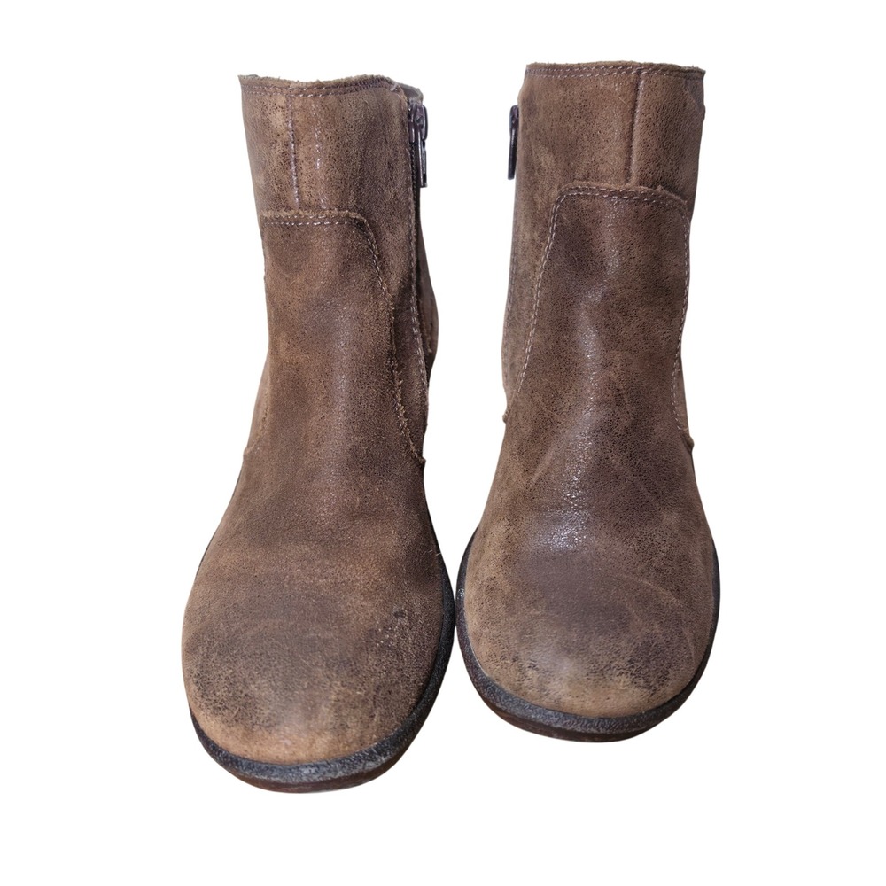 Montana Artisan Crafted Brown Distressed Buckle Ankle Boots Women Size 7.5